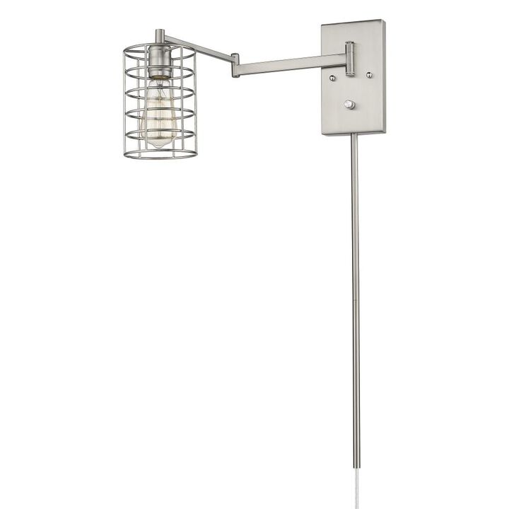 Hivvago Industrial Silver Metal Wall Sconce
