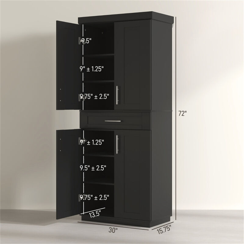 Compact Kitchen Storage Cabinet with Drawers and Doors image number 1