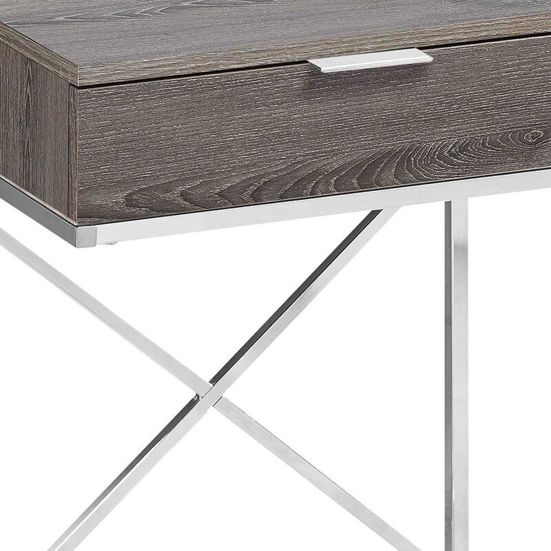 Versatile Wood and Metal End Table &ndash; Sturdy Accent Table with Drawer for Living Room