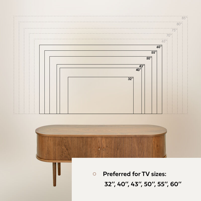 SLIDDO 55 TV Stand with storage.