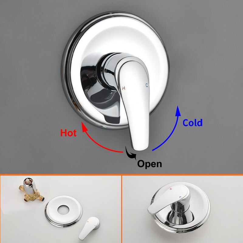 Copper Pressure Balance Shower Set with 10-Function ABS Handheld & Adjustable Head
