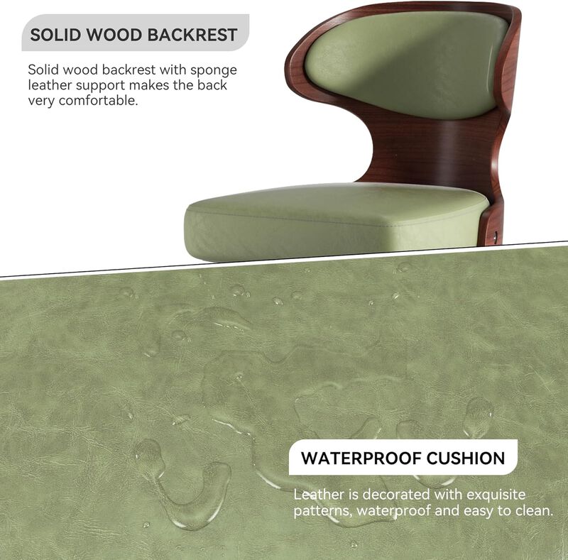 Ergonomic Modern Dual Color Steady PU Leather Bar Stool Swivel Height Adjustable Large Seat Hotel Outdoor Kitchen Counter Chair image number 4