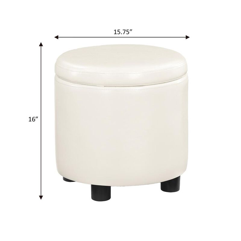 Convience Concept, Inc. Designs 4 Comfort Round Accent Storage Ottoman with Reversible Tray Lid