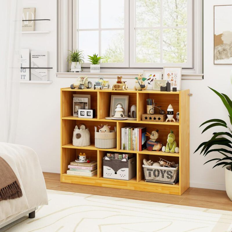 Hivvago 3-Tier Open Bookcase 8-Cube Floor Standing Storage Shelves