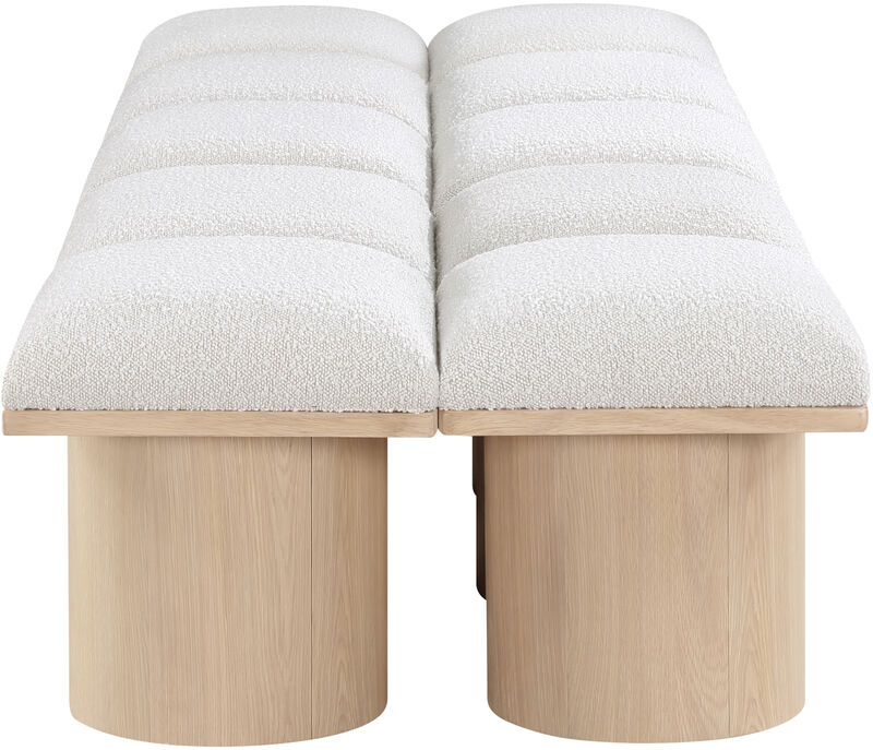 Meridian Furniture Pavilion Cream Boucle Fabric Bench