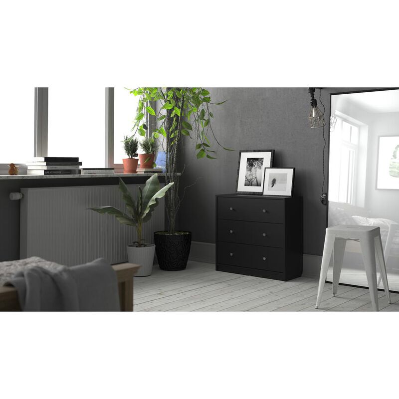Tvilum Portland 3 Drawer Chest - Black