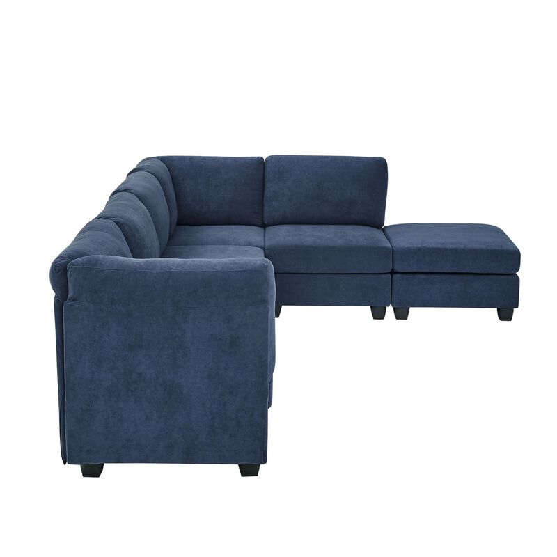 Drudjo L‑Shape Configurable Removable Cushions Sectional Sofa image number 4