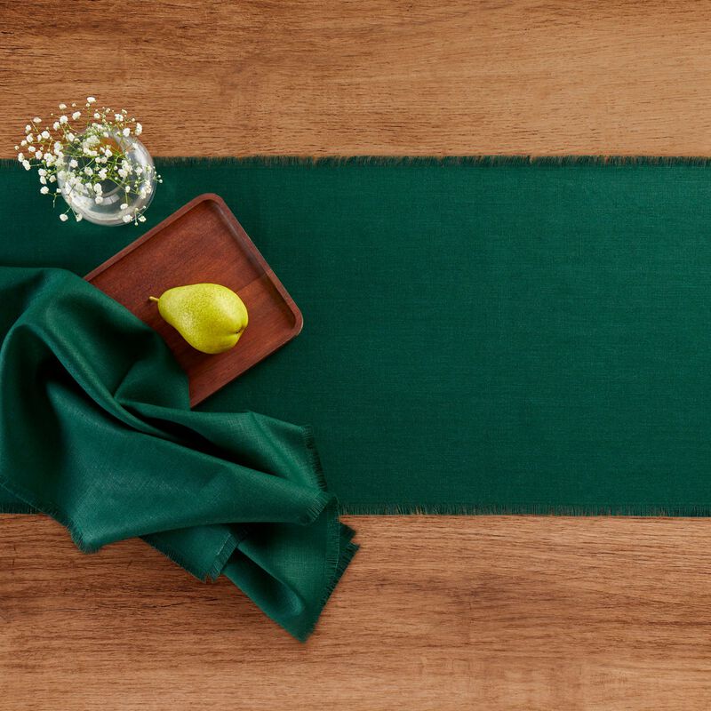 Solino Home 100% Pure Linen Table Runner - Fringe