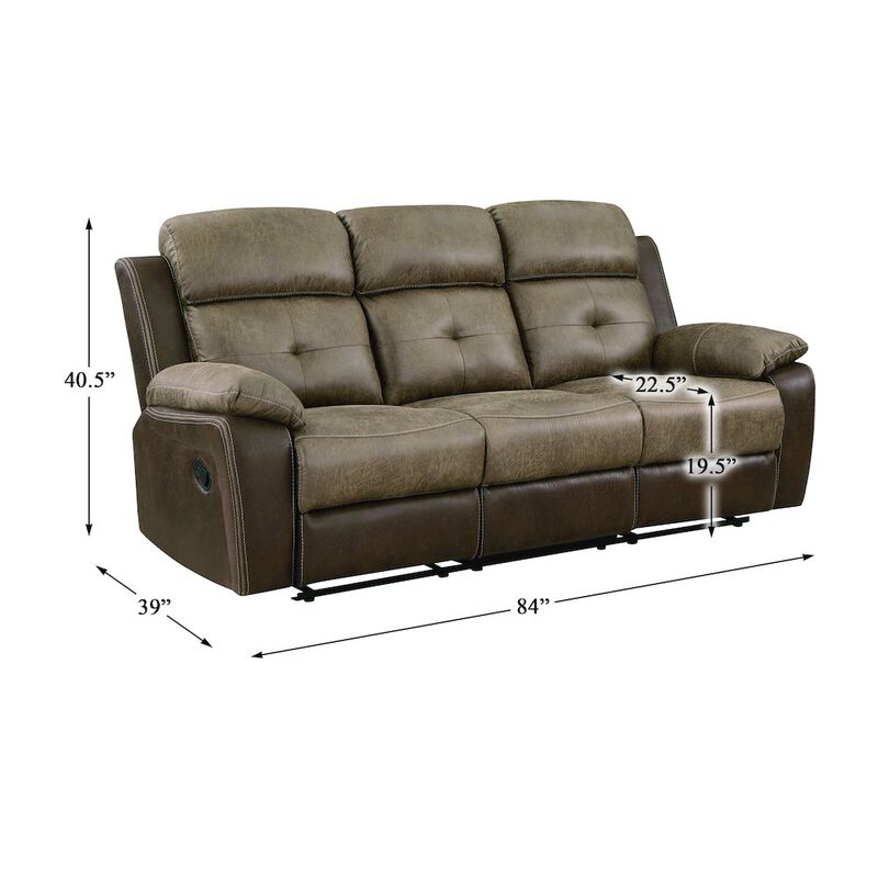 Lexicon Glendale Microfiber Double Reclining Sofa In Brown