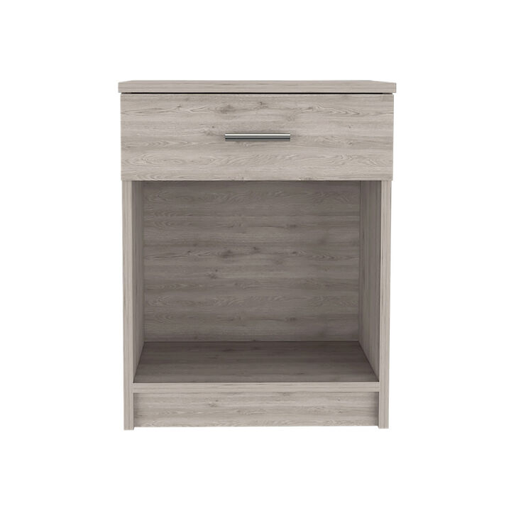 Streamdale Eco Nightstand, Superior Top, One Drawer, Lower Shelf - Light Gray