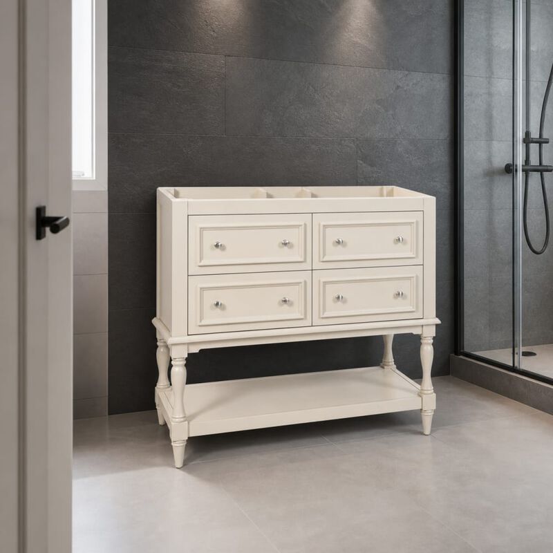 ELEMENT ACE Free Standing 36-Inch Bathroom Vanity Cabinet with 4 Drawers, Solid Wood Frame, MDF Build for Bathroom Storage image number 3