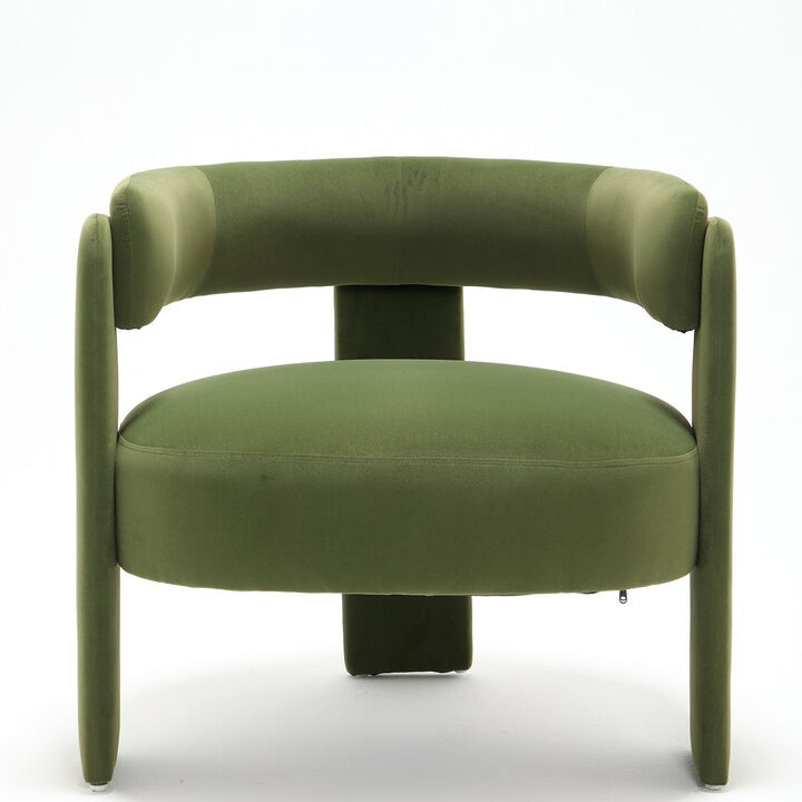 Envelor Modern Velvet Wingback Accent Armchair