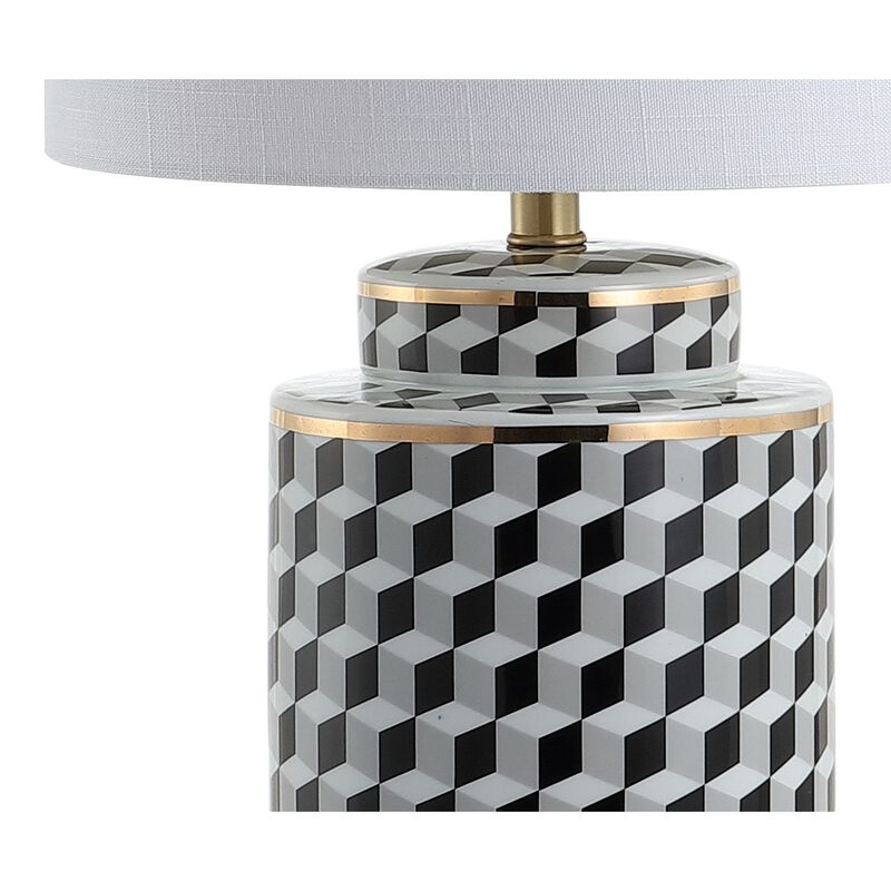 Ellie Tumbling Block Ceramic/Metal LED Table Lamp