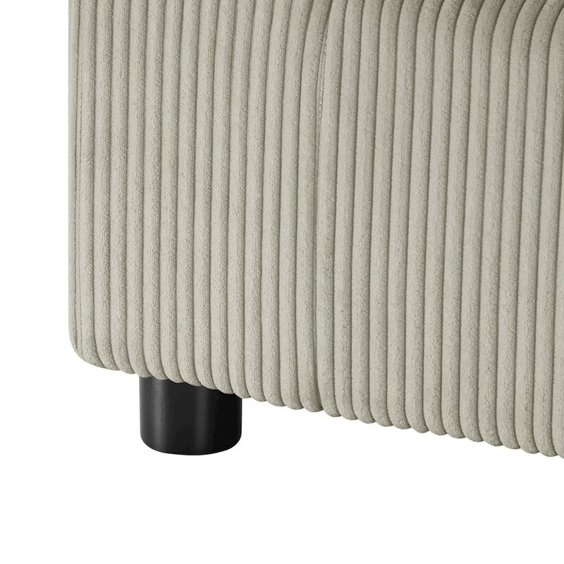 Comfort Pointe Casella Beige Corduroy Ottoman