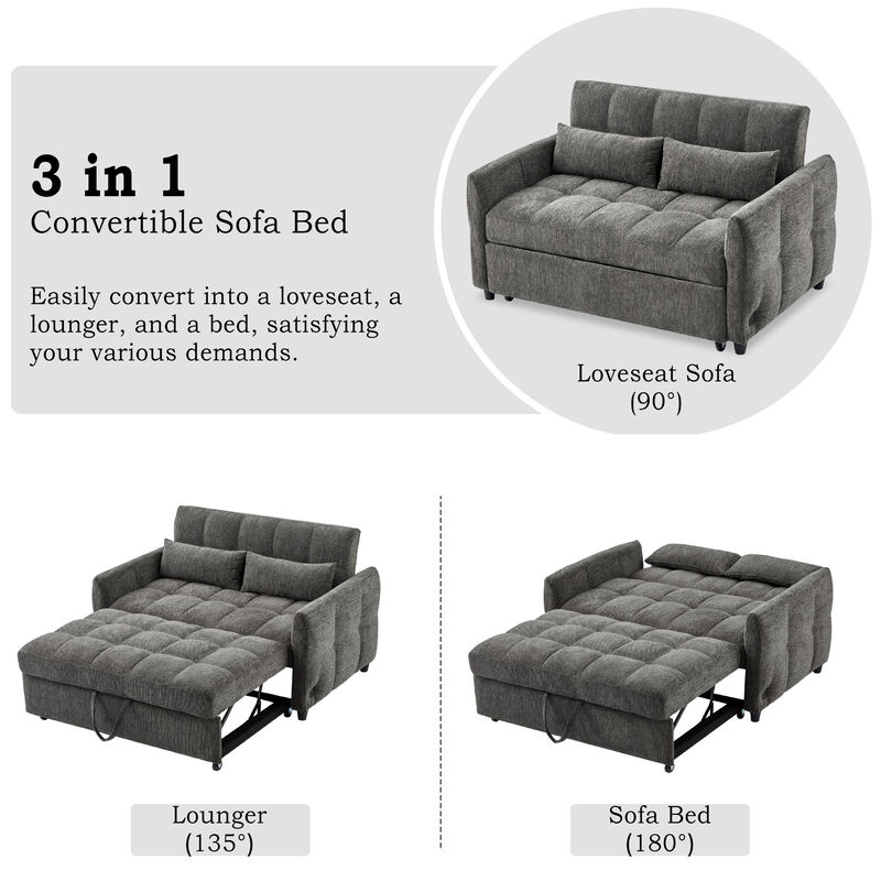 Merax Loveseat Sofa Pull-out Sleeper Sofa with 3 USB Ports