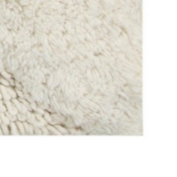 Knightsbridge Orbit Bath Rug Cotton Non Skid Back - 20x30", Ivory