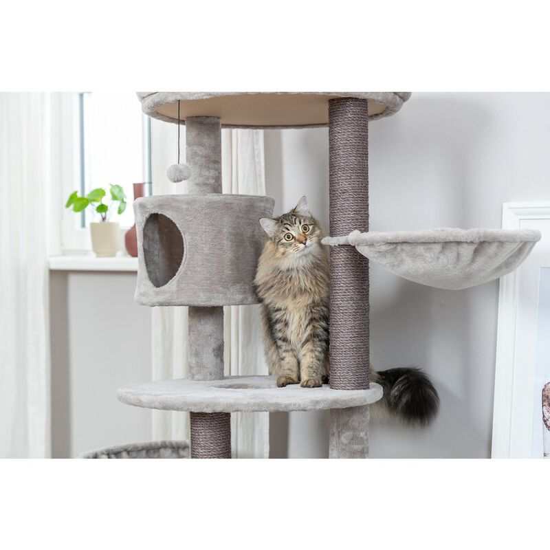 TRIXIE Anna Plush & Sisal Cat Tree Scratching Posts Condos Hammocks Perches Cat Toy image number 8
