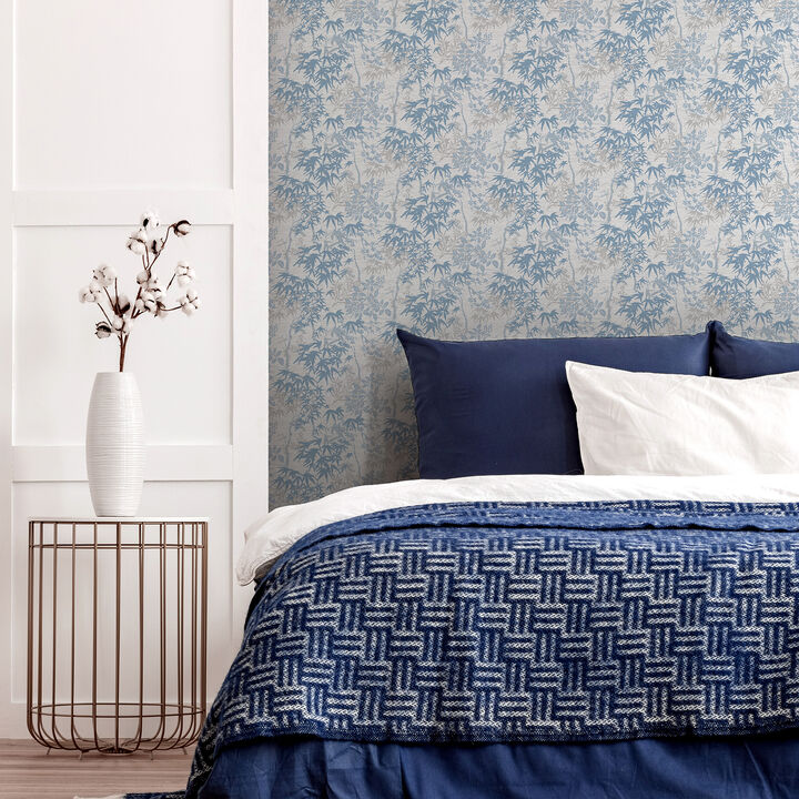 Elinore Blue Bamboo Trail Wallpaper