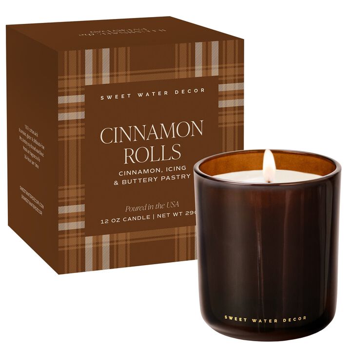 Sweet Water Decor Cinnamon Rolls 12 oz Boxed Soy Candle