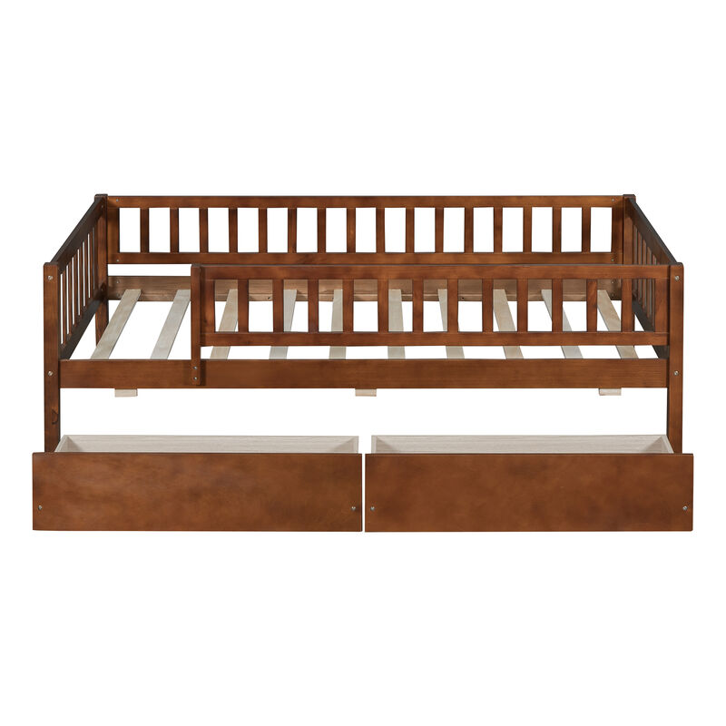 Whisen Twin Size Daybed Wood Bed with Two Drawers image number 6