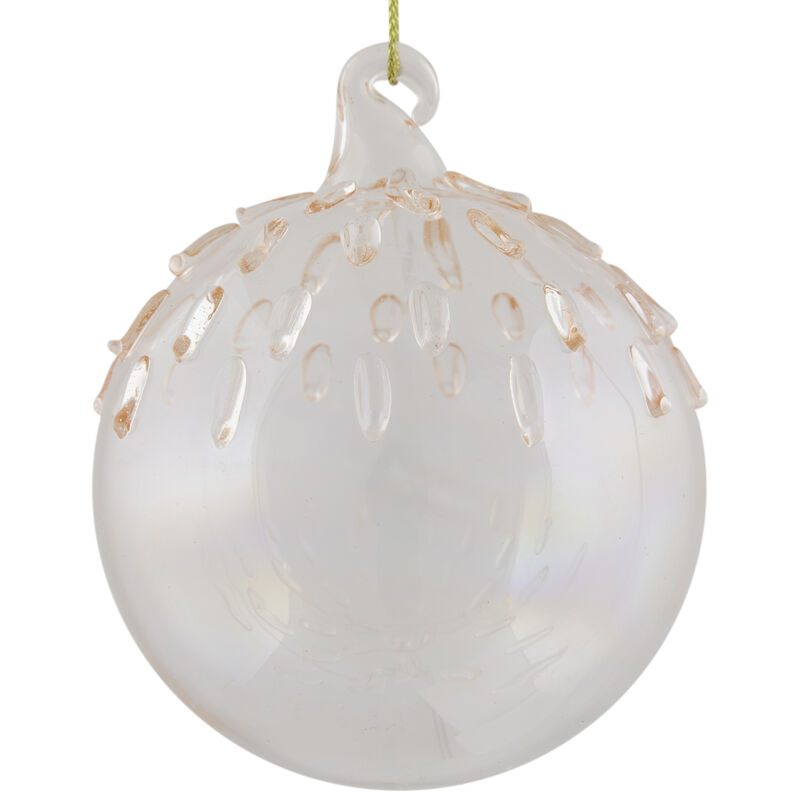 3" Pink Iridescent Glass Christmas Ball Ornament image number 3