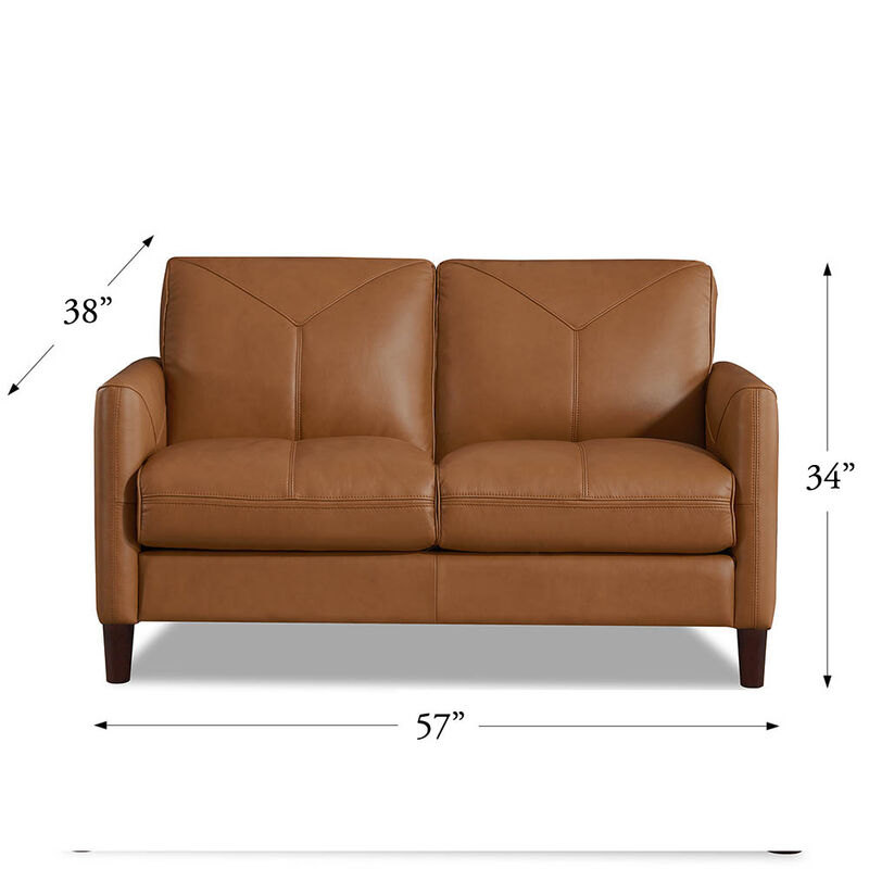 Yorkdale Top Grain Leather Loveseat