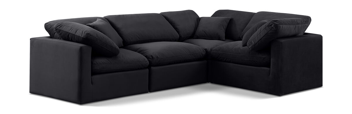 Meridian Furniture Indulge Black Velvet Modular Sectional