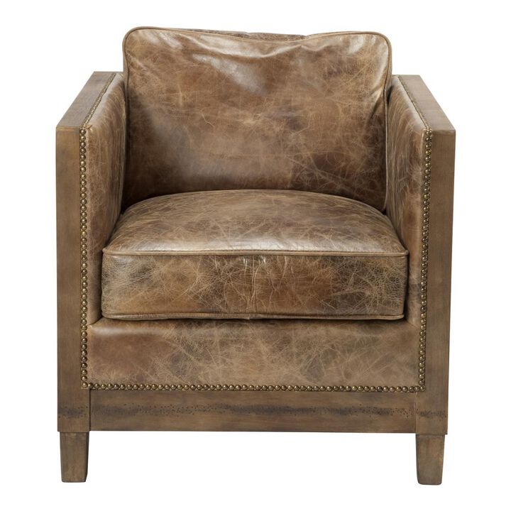 Darlington Classic Leather Club Chair - Light Brown, Belen Kox