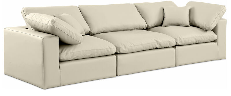 Meridian Furniture Comfy Cream Vegan Leather Modular Sofa image number 0