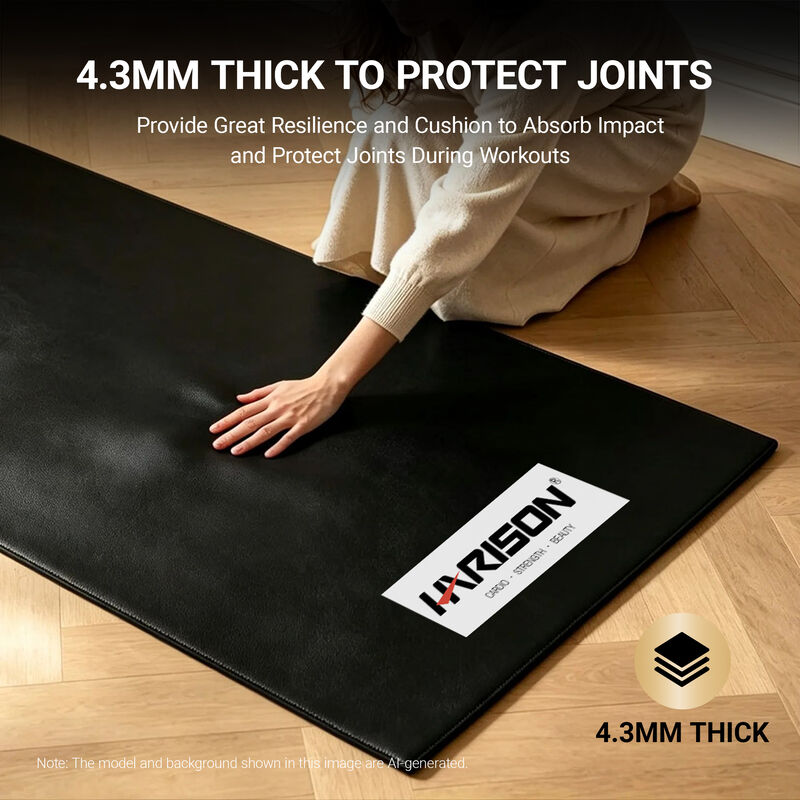 HARISON Treadmill Mat for Carpet & Hardwood Floors, 4.3mm Thickness, Compatible for Treadmills, Elliptical, Exercise Bikes, Stationary Cycles and Accessories (HR-002) image number 3