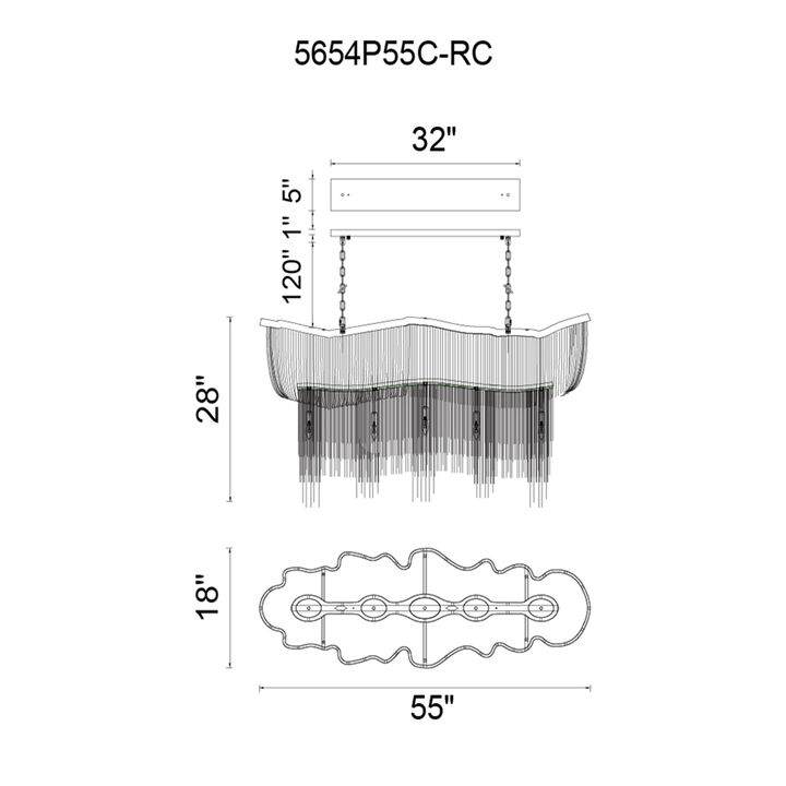 Secca 13 Light Down Chandelier With Chrome Finish
