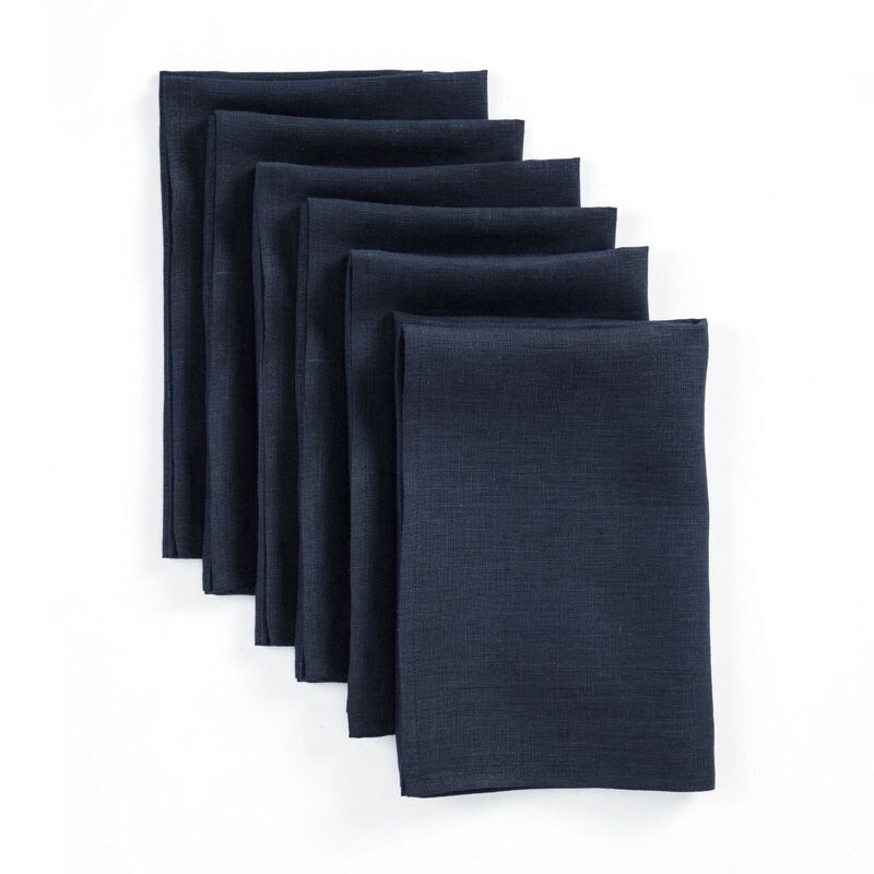 Solino Home Fete 100% Linen Dinner Napkins &ndash; Set of 4, 20 x 20 in, Machine Washable, Holiday and Everyday Dining