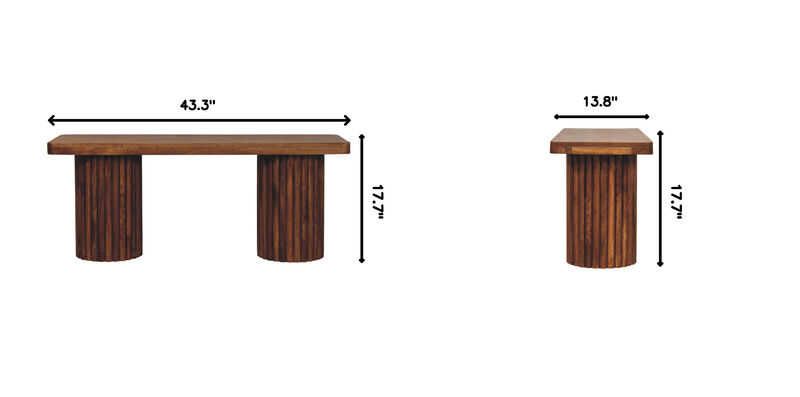 Artisan Furniture Solid wood Astoria Fluted Bench Brown image number 8