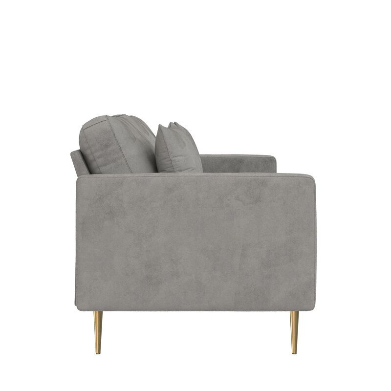 CosmoLiving by Cosmopolitan Highland 72" Velvet Sofa with Matching Pillows, Gray image number 6