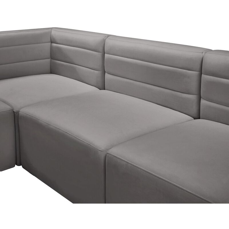 Meridian Furniture Quincy Grey Velvet Modular Sofa