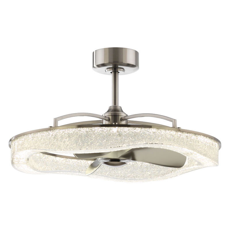 33 in. Sand Nickel Caged Ceiling Fan with Resin Light Shade and Remote