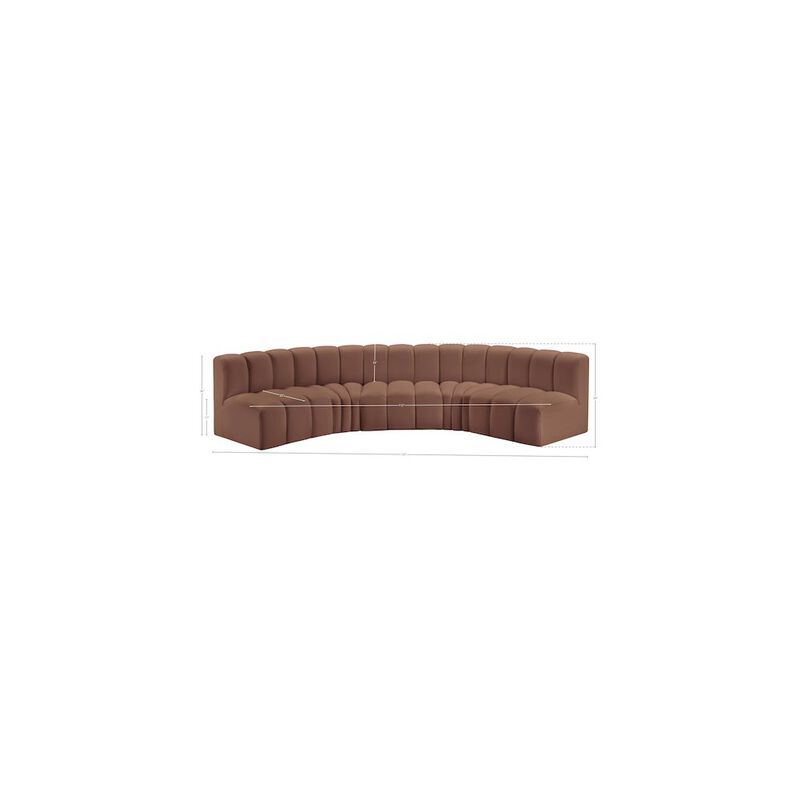 Meridian Furniture Arc Cognac Vegan Leather Modular Sofa