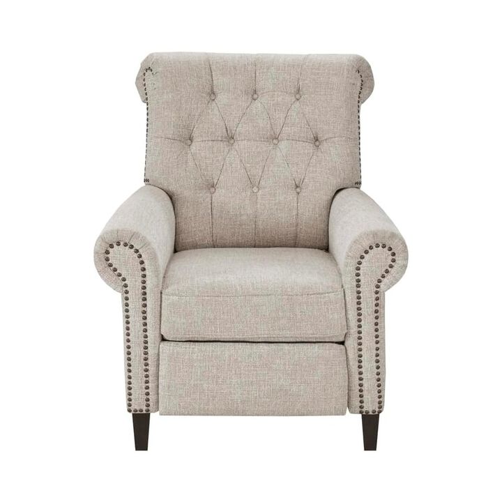 Starlight Canyon Home Beige Wingback Recliner Chair – Upholstered Push Back Accent Seat