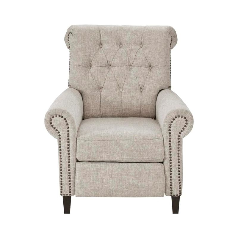 Starlight Canyon Home Beige Wingback Recliner Chair – Upholstered Push Back Accent Seat