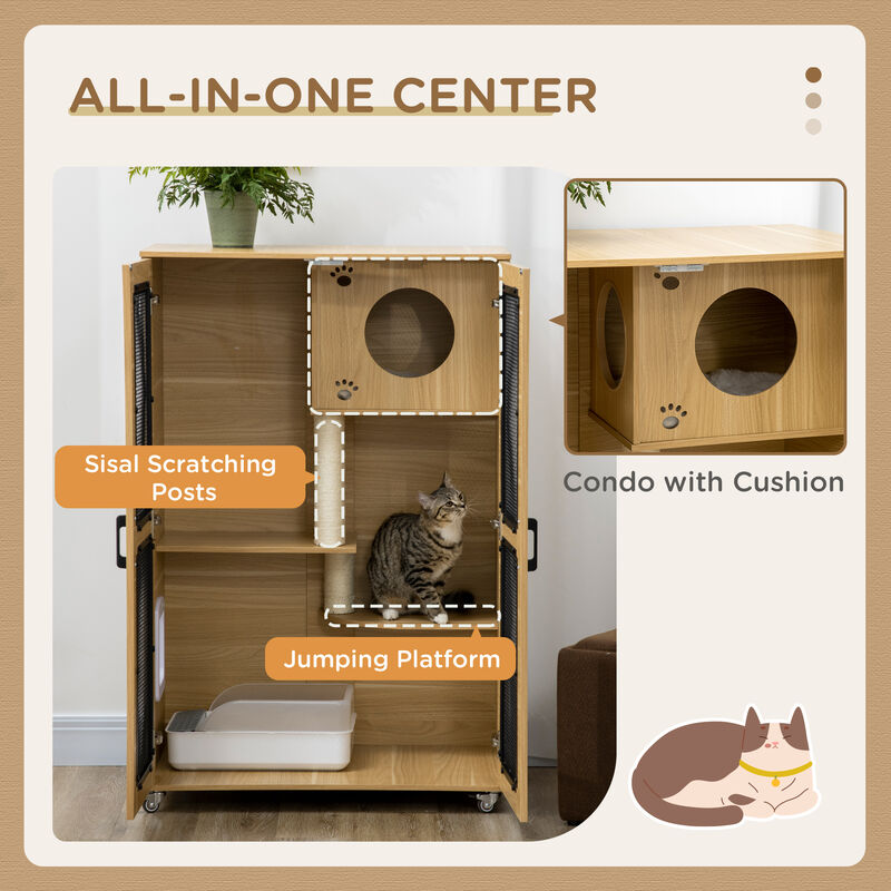 Cat Enclosure with Magnetic Front Closure and Convenient Side Door image number 3