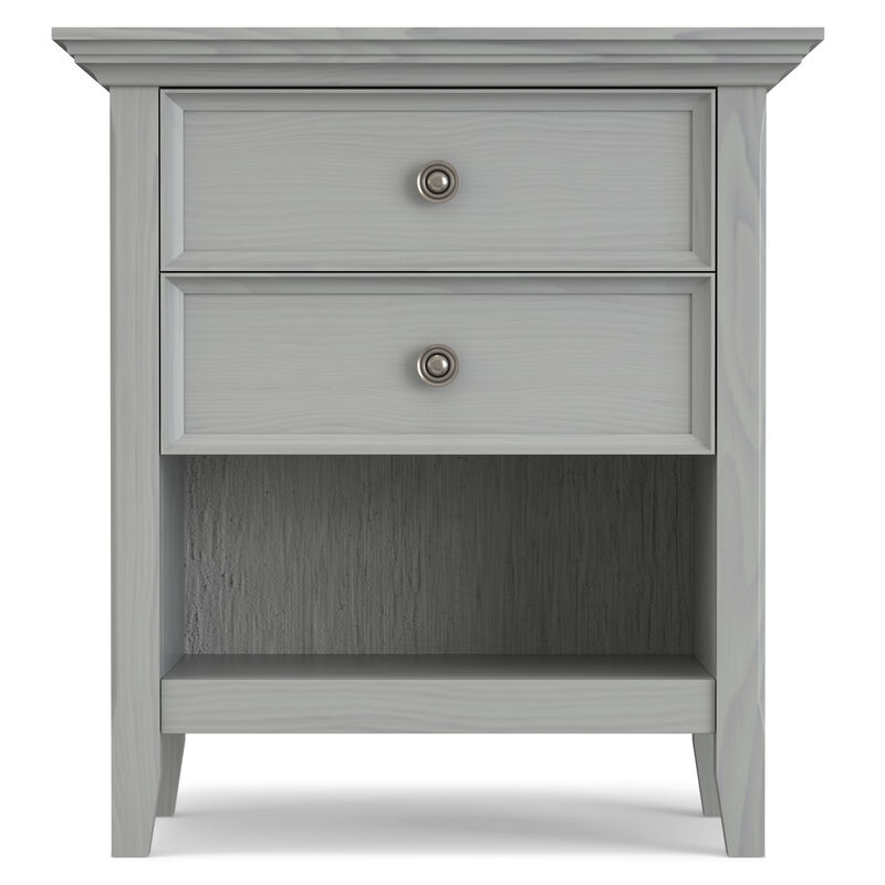 Amherst SOLID WOOD 24 inch Wide Traditional Bedside Nightstand Table in Fog Grey