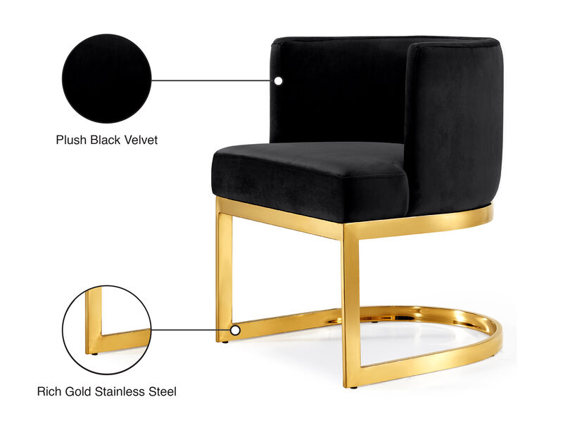 Meridian Furniture Gianna Black Velvet Dining Chair