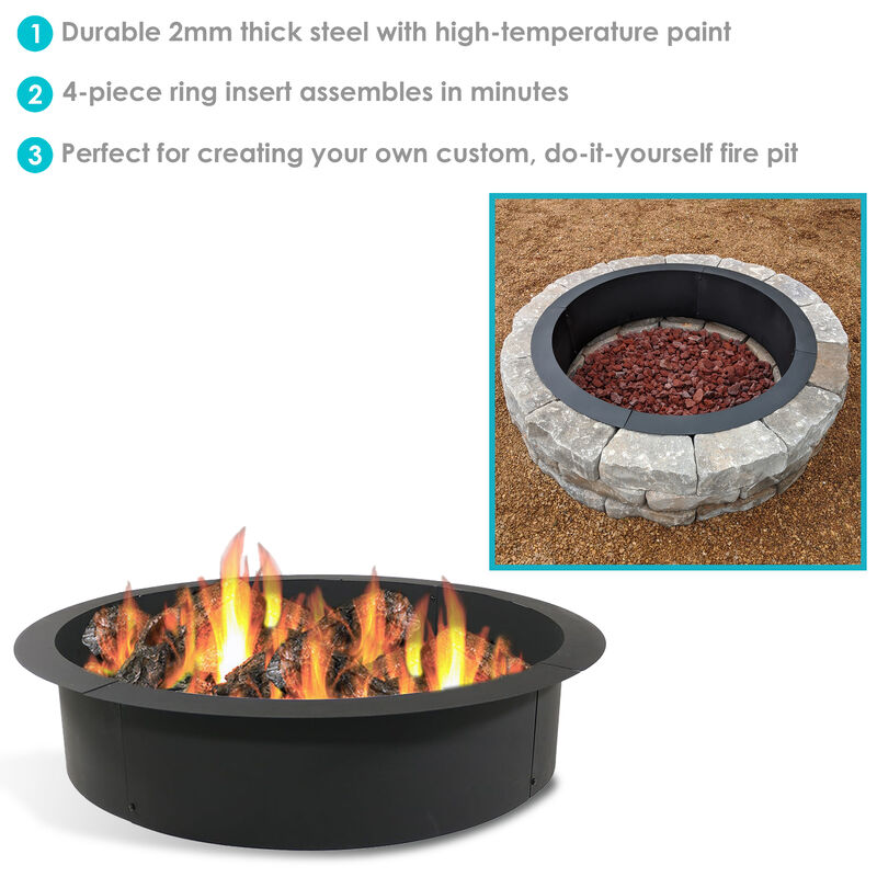Sunnydaze Heavy-Duty Steel Above/In-Ground Fire Pit Ring Insert