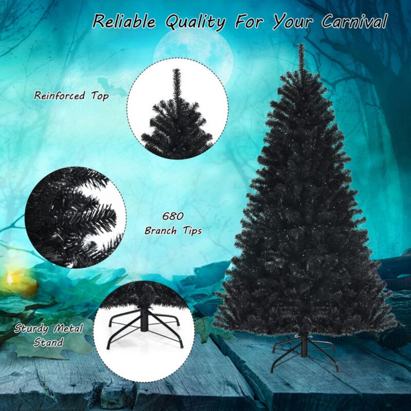 6ft Spooky Christmas Tree with Purple LED Lights image number 4