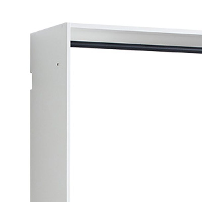 Vedz Wall Mounted Closet Set, 6 Hanging Rods, White Melamine