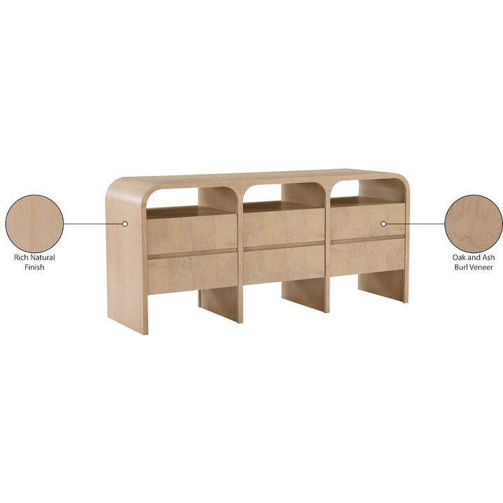 Meridian Furniture Giada Natural Solid Wood And Veneer Dresser