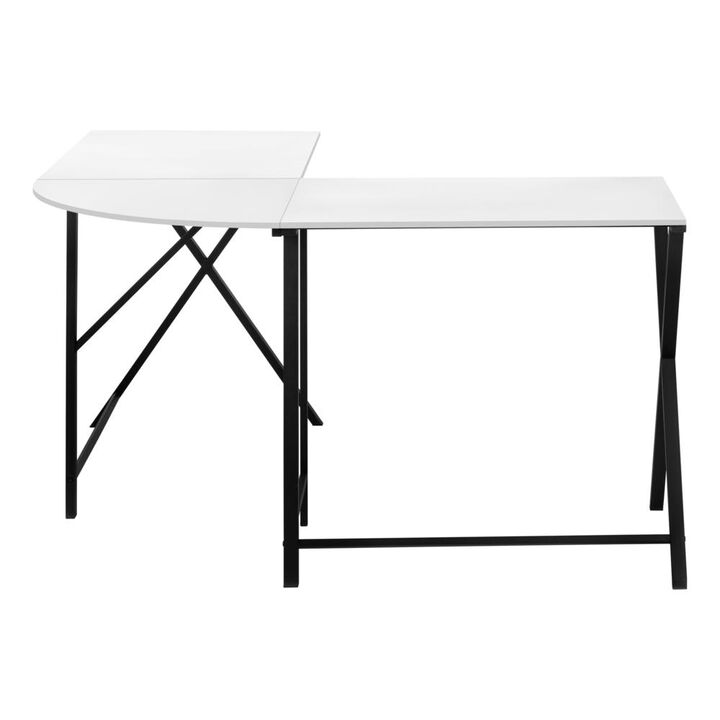 Computer Desk, Home Office, Corner, 55L, L Shape, Work, Laptop, White Laminate