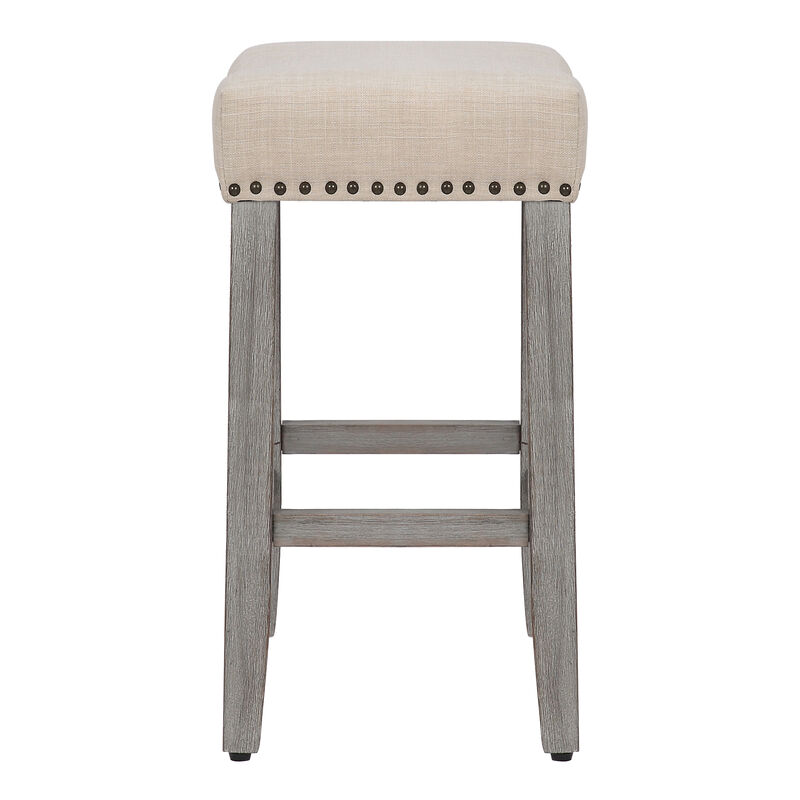 WestinTrends 24" Upholstered Saddle Seat Counter Stool (Set of 2)