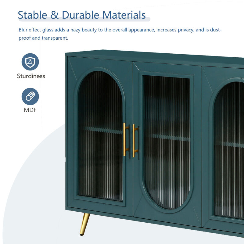 TV Stand with Storage Cabinet & Adjustable Shelves Modern Entertainment Center for Living Room