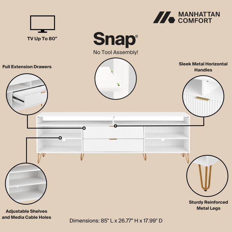 Dumbo Large TV Stand in White